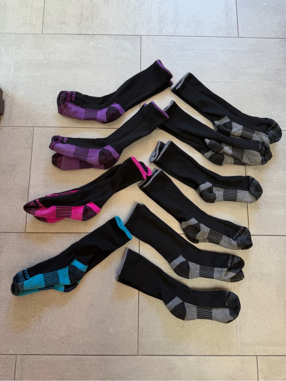 Men's Dickies Crew Work Socks w Colored Accents - 10 Pair!